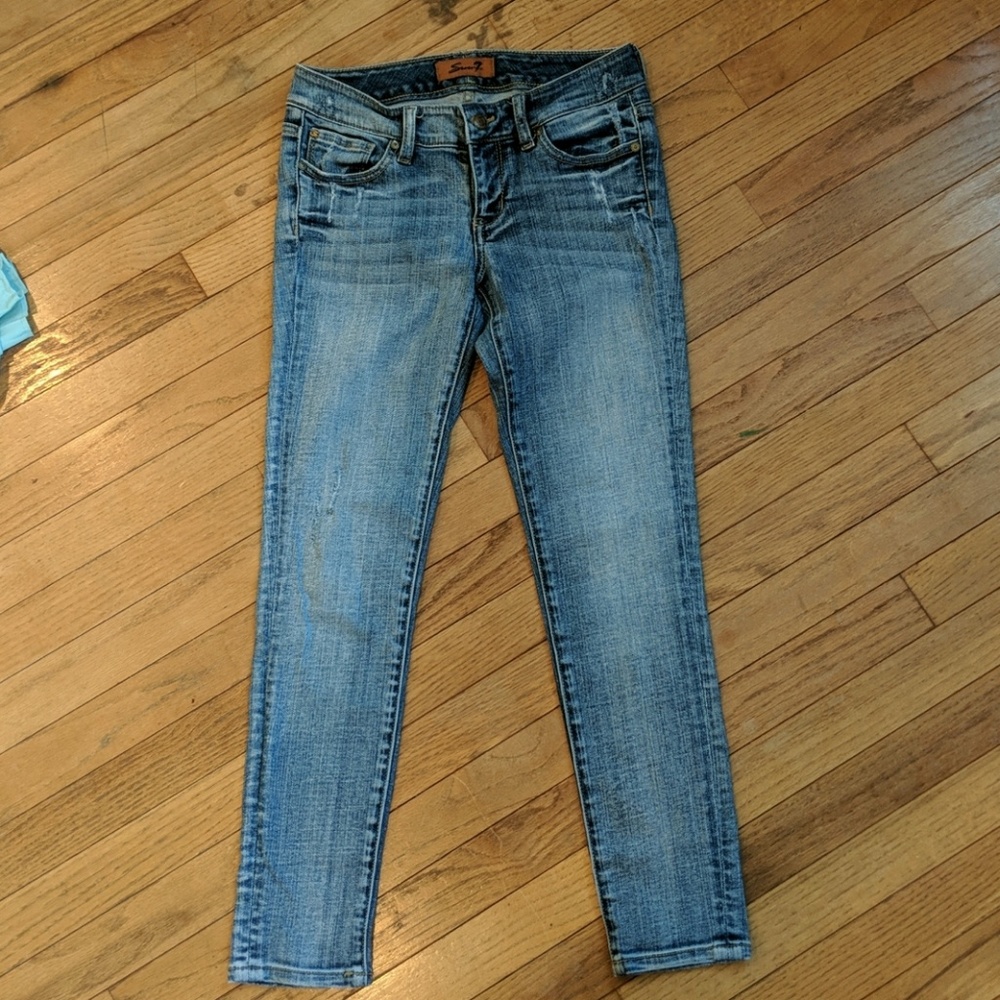 Seven7 distressed skinny jeans - Picture 2 of 6